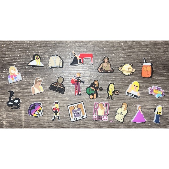 Taylor Swift Rubber‎ Jibbitz For Crocs - Lot Of 22 - Picture 1 of 3